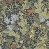 Elise Indigo Nouveau Gardens Wallpaper with Botanical Art Nouveau Pattern - A-Street Prints 4080-83102