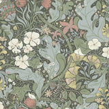 Elise Green Nouveau Gardens Wallpaper with Botanical Farmhouse Pattern - A-Street Prints 4080-83103
