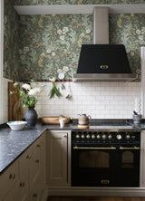Elise Green Nouveau Gardens Wallpaper with Botanical Farmhouse Pattern - A-Street Prints 4080-83103