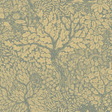 Olle Light Yellow Forest Sanctuary Wallpaper with Metallic Botanical Motif - A-Street Prints 4080-83107