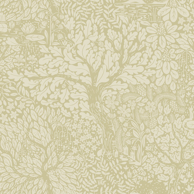 Olle Sage Forest Sanctuary Wallpaper with Botanical Scandinavian Motif - A?Street Prints 4080-83108
