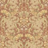 Ojvind Rust Floral Ogee Wallpaper with Botanical Floral Ogee Glam Style - A-Street Prints 4080-83114