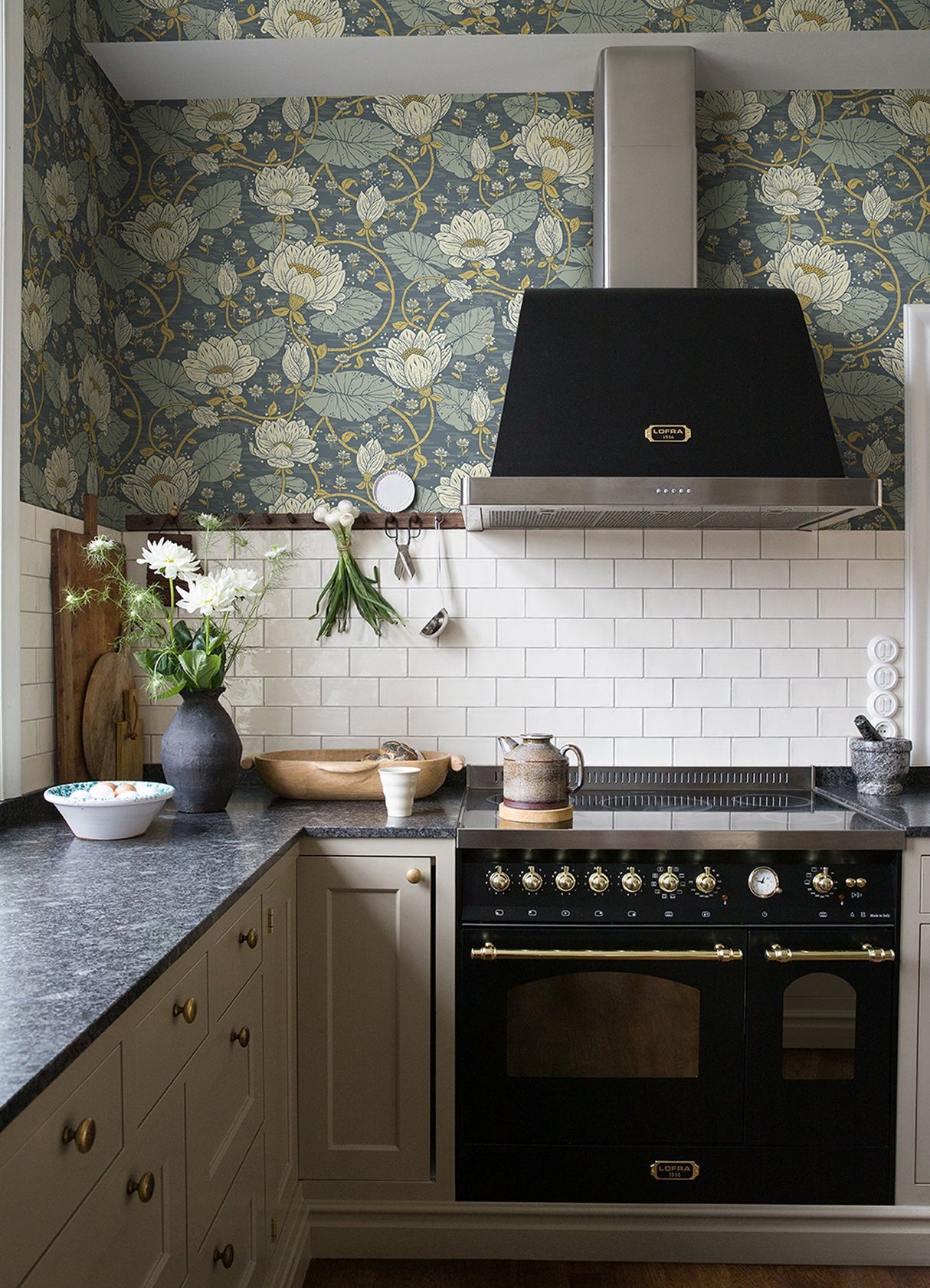 Eva Blue Lotus Dreams Wallpaper with Botanical Lotus and Eclectic Style - A-Street Prints 4080-83122