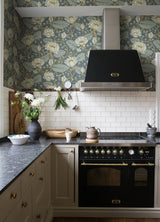 Eva Blue Lotus Dreams Wallpaper with Botanical Lotus and Eclectic Style - A-Street Prints 4080-83122