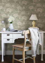 Eva Light Grey Lotus Dreams Wallpaper with Eclectic Botanical Lotus Motif - A-Street Prints 4080-83124