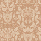 Berit Coral Floral Crest Wallpaper with Art Nouveau Botanical Damask - A-Street Prints 4080-83128