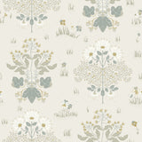 Elda Light Blue Delicate Daisies Wallpaper with Botanical Vintage Floral Pattern - A-Street Prints 4080-83131