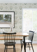 Elda Light Blue Delicate Daisies Wallpaper with Botanical Vintage Floral Pattern - A-Street Prints 4080-83131