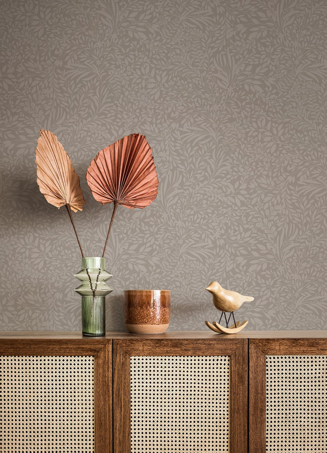 Kristina Grey Botanical Wallpaper with Scandinavian Botanical Pattern - A-Street Prints 4080-92118