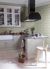 Magdalena Light Green Dandelion Wallpaper with Botanical Floral Pattern - A-Street Prints 4080-92134