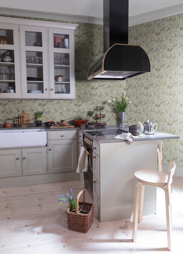 Magdalena Light Green Dandelion Wallpaper with Botanical Floral Pattern - A-Street Prints 4080-92134