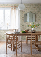 Magdalena Light Yellow Dandelion Wallpaper with Botanical Floral Pattern, Farmhouse Style - A-Street Prints 4080-92135