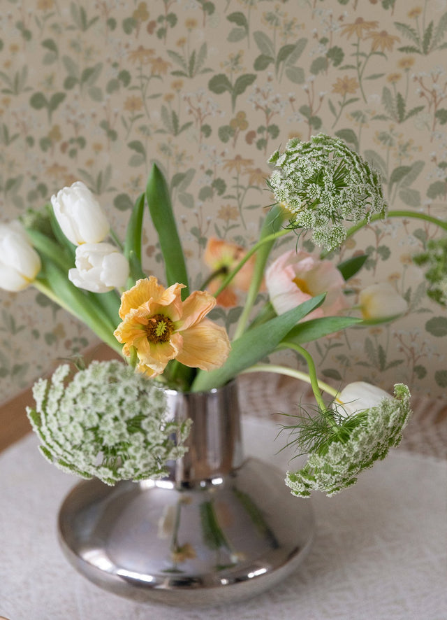 Magdalena Light Yellow Dandelion Wallpaper with Botanical Floral Pattern, Farmhouse Style - A-Street Prints 4080-92135