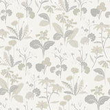 Magdalena Light Grey Dandelion Wallpaper with Botanical Floral Pattern - A-Street Prints 4080-92136