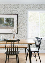 Magdalena Light Grey Dandelion Wallpaper with Botanical Floral Pattern - A-Street Prints 4080-92136