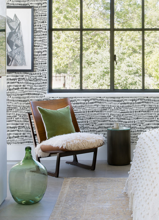 Runes Charcoal Brushstrokes Wallpaper with Modern Abstract Motif - A-Street Prints 4081-24354