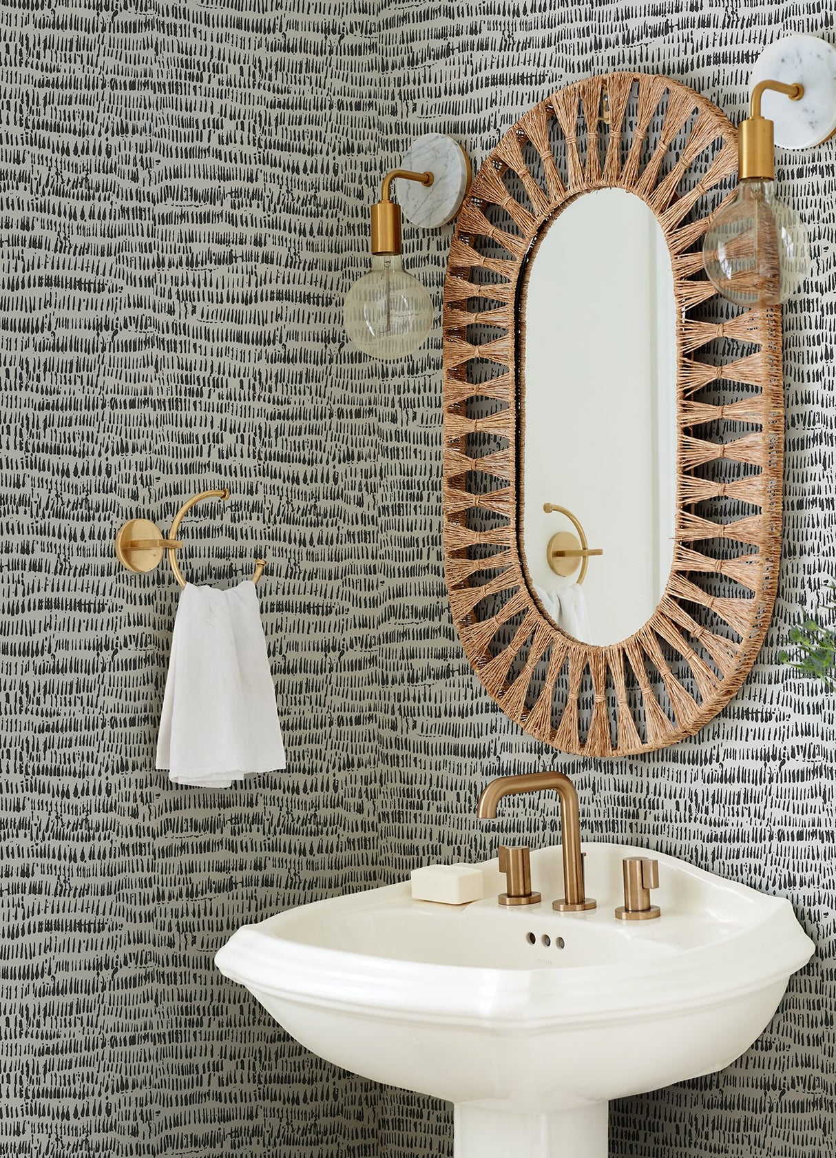 Runes Charcoal Brushstrokes Wallpaper with Modern Abstract Motif - A-Street Prints 4081-24354