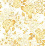 Irina Yellow Floral Blooms Wallpaper with Botanical Farmhouse Pattern - A-Street Prints 4081-26302