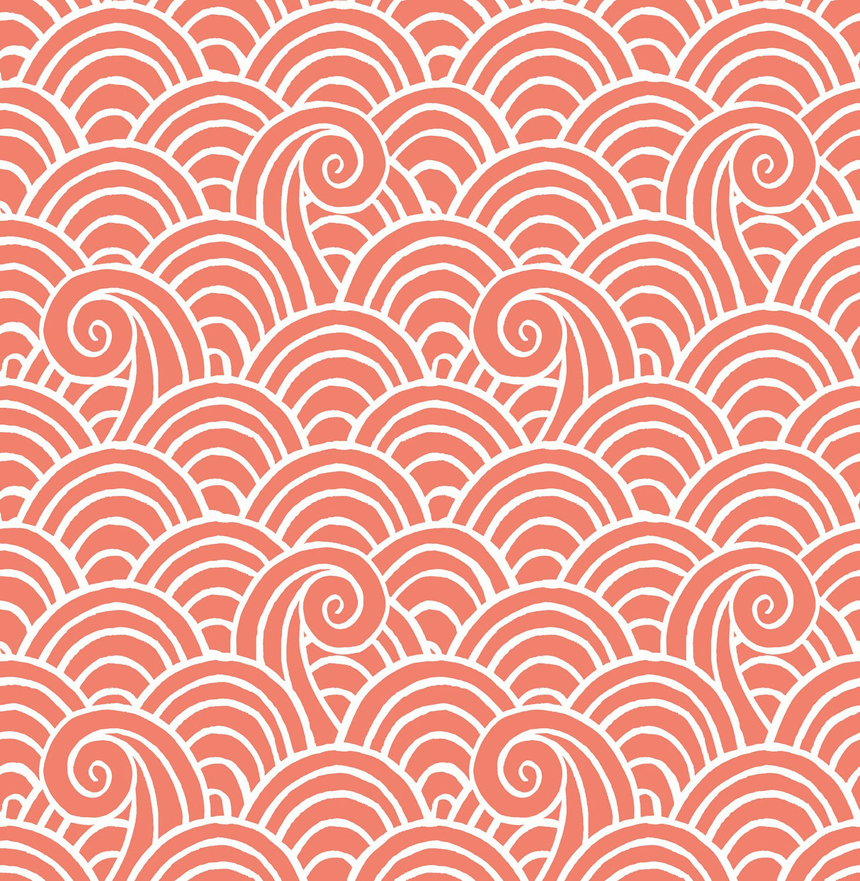 Alorah Coral Wave Wallpaper with Graphic Bohemian Wave Pattern - Brewster 4081-26306