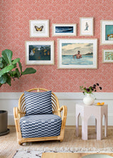 Alorah Coral Wave Wallpaper with Graphic Bohemian Wave Pattern - Brewster 4081-26306