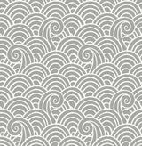 Alorah Grey Wave Wallpaper with Bohemian Graphic Novelty Pattern - A-Street Prints 4081-26308