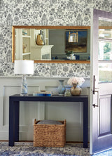 Helaine Charcoal Pagoda Wallpaper with Chinoiserie Toile Motif - A-Street Prints 4081-26311