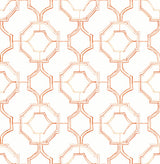 Gallina Orange Trellis Wallpaper with Painterly Lattice Motif - A-Street Prints 4081-26317