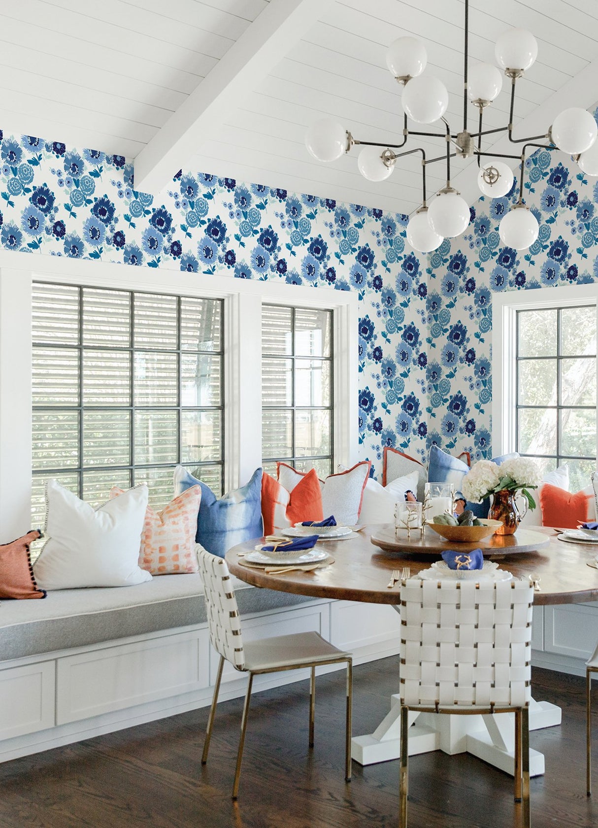 Essie Blue Painterly Floral Wallpaper with Bohemian Botanical Flowers - A-Street Prints 4081-26324