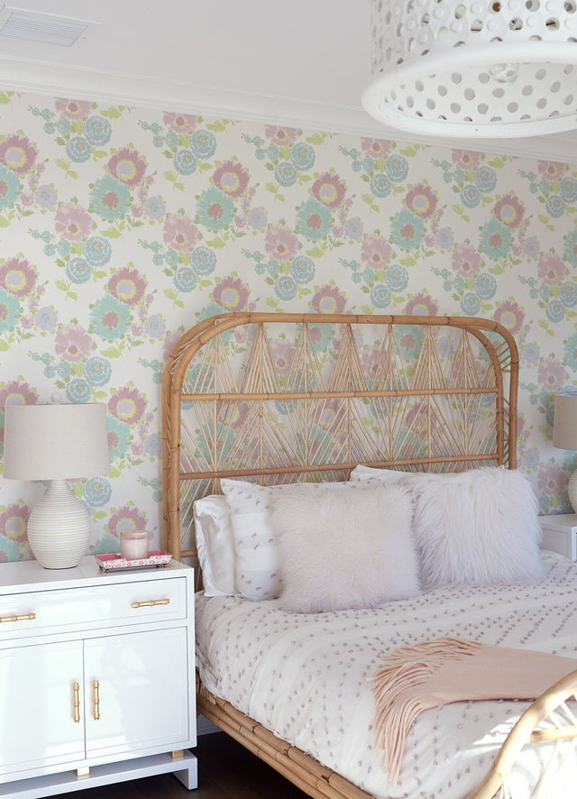 Essie Pastel Painterly Floral Pastel Wallpaper with Bohemian Botanical Flower Motif - A-Street Prints 4081-26325