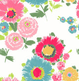 Essie Pink Painterly Floral Wallpaper with Bohemian Botanical Flower Motif - Brewster 4081-26326
