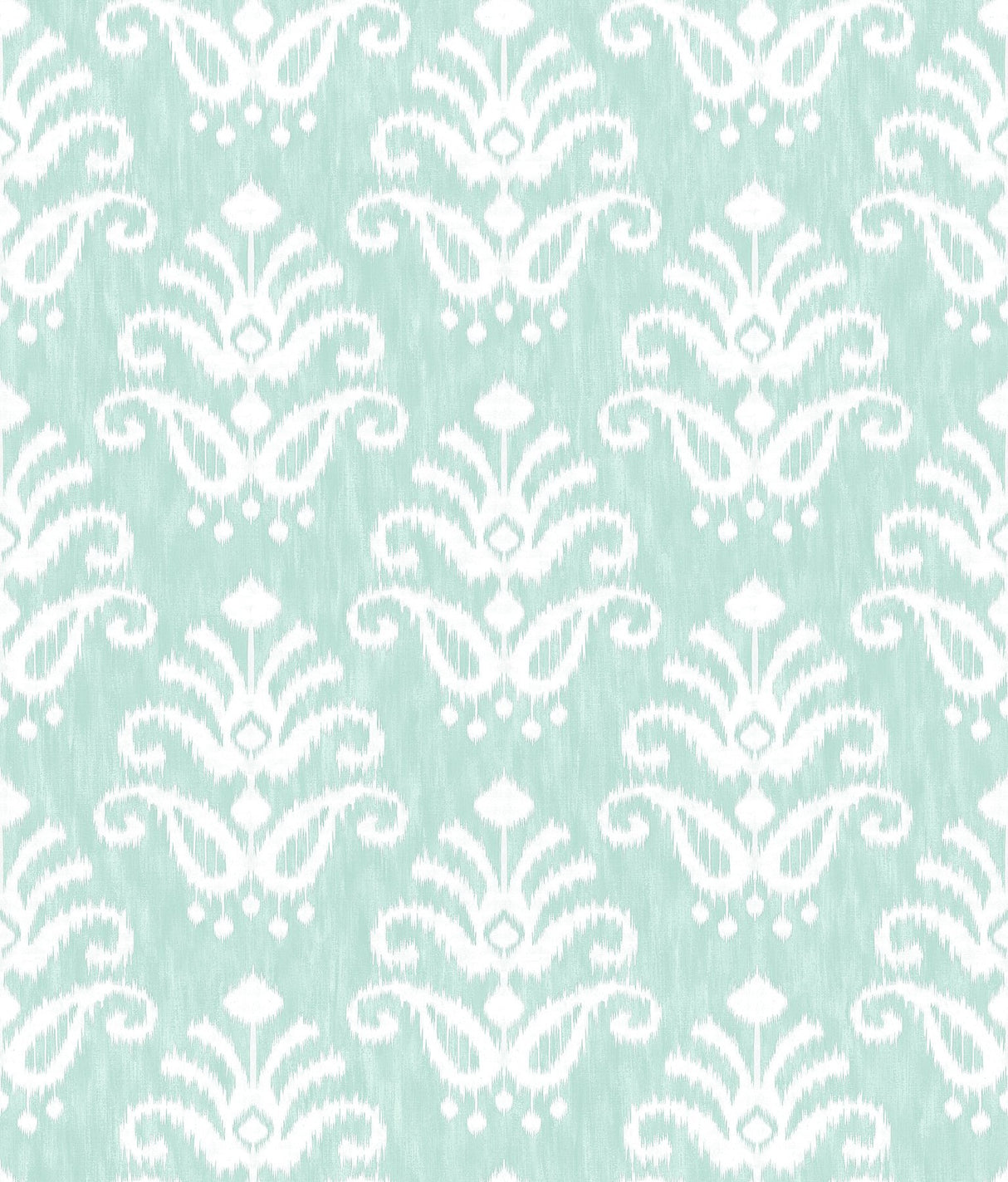 Keaton Aqua Medallion Wallpaper with White Ikat Graphic Motif - A-Street Prints 4081-26327