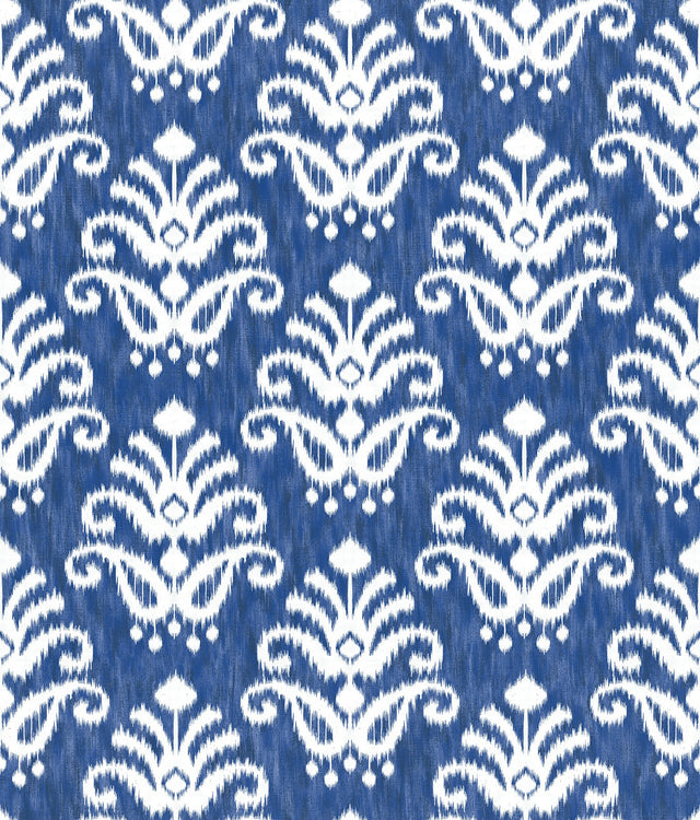 Keaton Blue Medallion Wallpaper with Ikat Bohemian Pattern - A-Street Prints 4081-26329