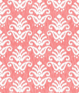 Keaton Coral Medallion Wallpaper with Ikat Bohemian Pattern - Brewster 4081-26330