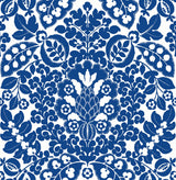 Marni Blue Fruit Damask Wallpaper with Botanical Graphics Motif - A-Street Prints 4081-26332