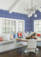 Marni Blue Fruit Damask Wallpaper with Botanical Graphics Motif - A-Street Prints 4081-26332