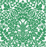 Marni Green Fruit Damask Wallpaper with Botanical Graphic Motif - A-Street Prints 4081-26333