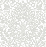 Marni Grey Fruit Damask Wallpaper with Botanical Graphic Motif - A-Street Prints 4081-26335