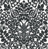 Marni Black Fruit Damask Wallpaper with Botanical Graphics Motif - A-Street Prints 4081-26337