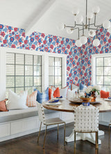Jana Red Jacobean Wallpaper with Modern Botanical Floral Pattern - A-Street Prints 4081-26338