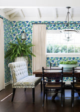 Jana Green Jacobean Wallpaper with Modern Botanical Floral Pattern - Brewster 4081-26339