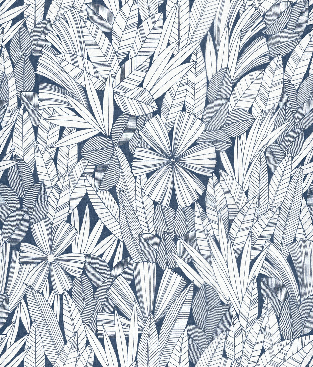 Bannon Blue Leaves Wallpaper with Botanical Bohemian Motif - A-Street Prints 4081-26342