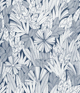 Bannon Blue Leaves Wallpaper with Botanical Bohemian Motif - A-Street Prints 4081-26342