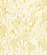 Bannon Yellow Leaves Wallpaper with Botanical Bohemian Motif - Brewster 4081-26343