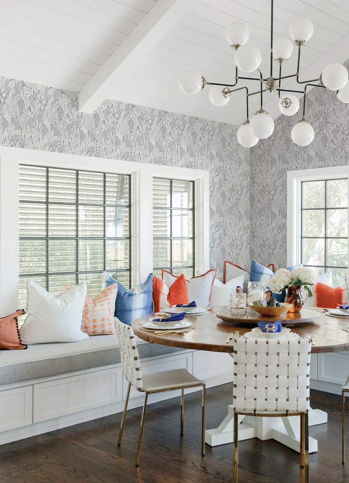 Bannon Grey Leaves Wallpaper with Botanical Bohemian Pattern - A-Street Prints 4081-26344