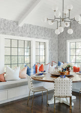 Bannon Grey Leaves Wallpaper with Botanical Bohemian Pattern - A-Street Prints 4081-26344