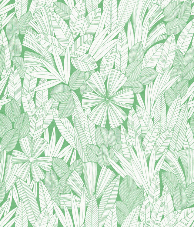 Bannon Green Leaves Wallpaper with Botanical Bohemian Pattern - A-Street Prints 4081-26345