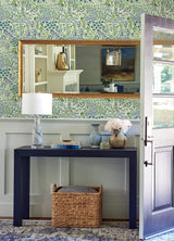 Chilton Teal Wildflowers Wallpaper with Botanical Bohemian Pattern - A-Street Prints 4081-26347