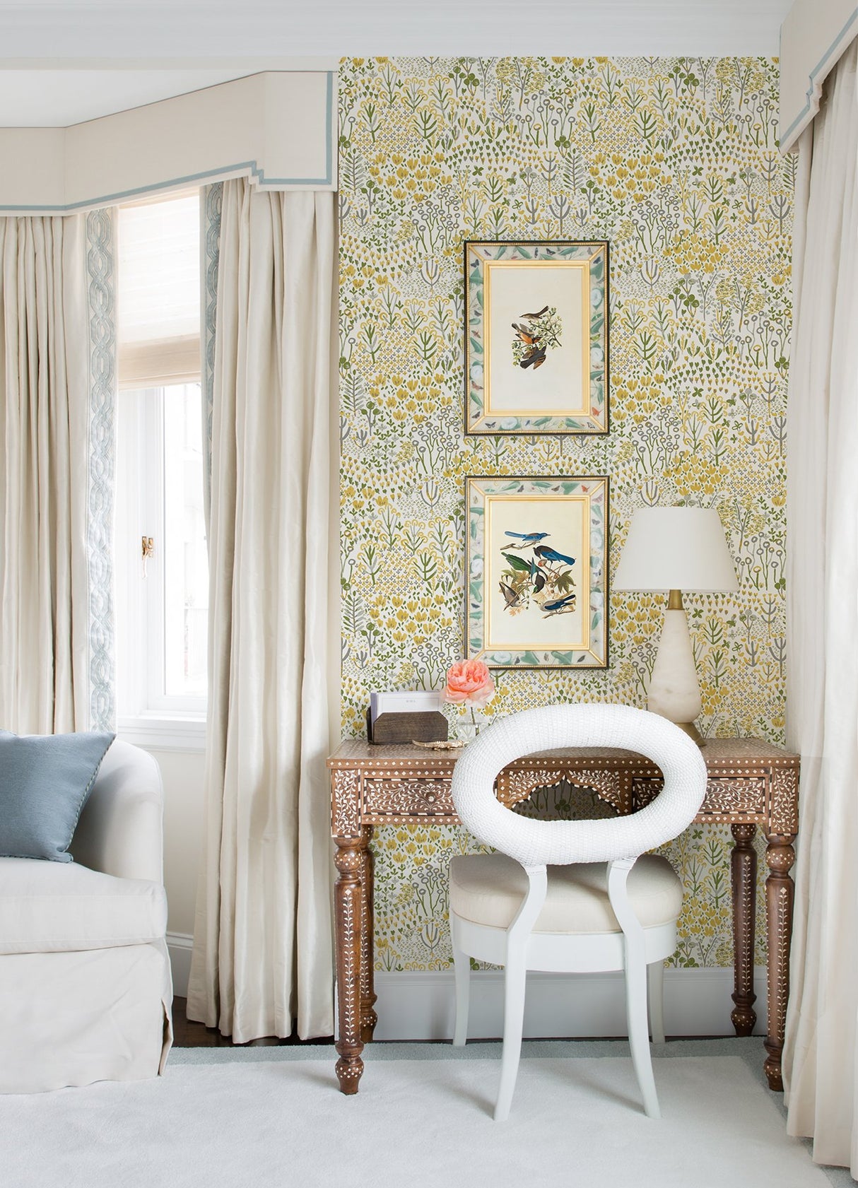 Chilton Yellow Wildflowers Wallpaper with Bohemian Botanical Pattern - A-Street Prints 4081-26348