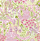 Chilton Pink Wildflowers Wallpaper with Bohemian Botanical Pattern - A-Street Prints 4081-26349