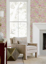 Chilton Pink Wildflowers Wallpaper with Bohemian Botanical Pattern - A-Street Prints 4081-26349